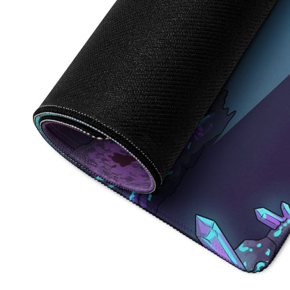Ferrari SF90 Stradale Inspired Purple Vaporwave Gaming Mouse Pad – Neon Cyan Industrial Ruins Desk Mat, Retro Futuristic Supercar Digital Art
