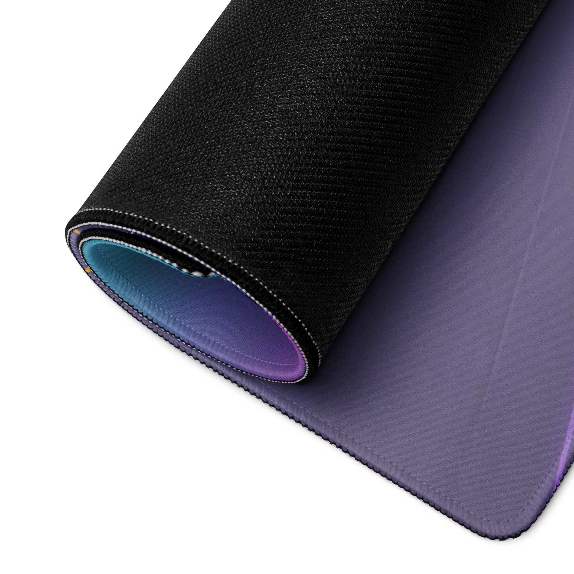 BMW M4 Inspired White Vaporwave Gaming Mouse Pad – Neon Cyan Purple Highway Desk Mat, Retro Futuristic Mountain Racing Digital Artwork