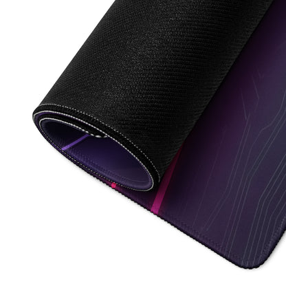 Lamborghini Aventador Inspired Gray Purple Vaporwave Gaming Mouse Pad – Neon Pink Cyberpunk Corridor Desk Mat, Futuristic Supercar Digital Art