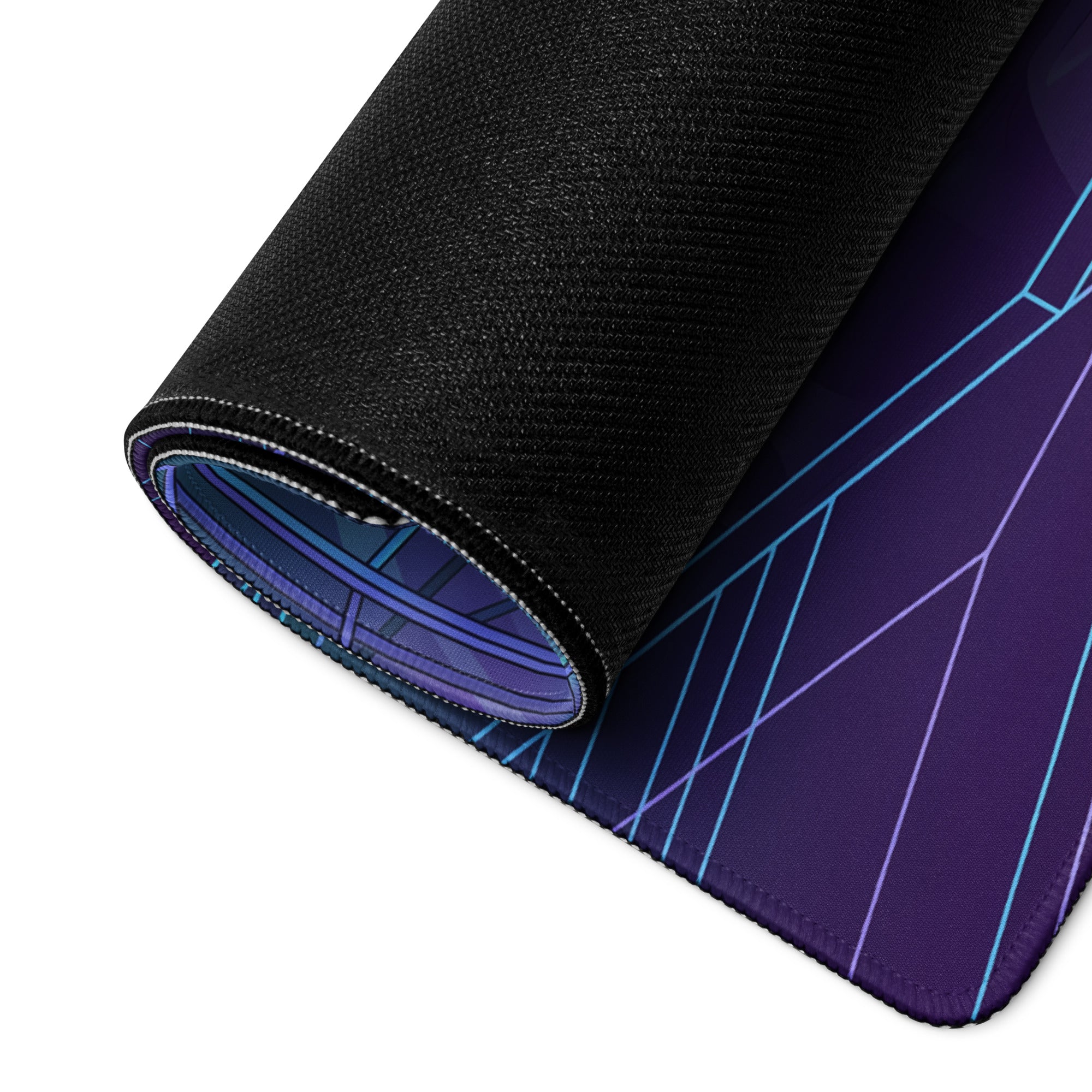 Ferrari FXX-K Evo Inspired White Blue Vaporwave Gaming Mouse Pad – Neon Grid City Desk Mat, Retro Futuristic Hypercar Digital Artwork