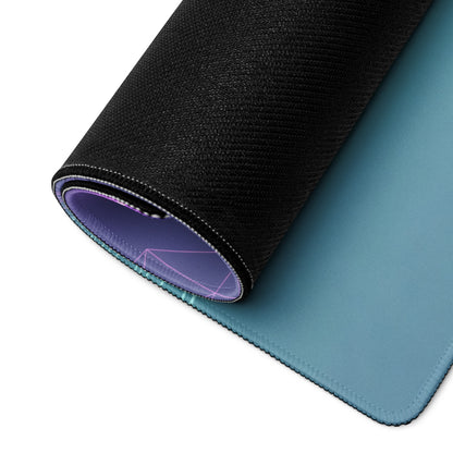 Dodge Viper ACR Inspired Gold Cyan Vaporwave Gaming Mouse Pad – Futuristic Neon Garage Desk Mat, Retro Geometric Supercar Digital Artwork