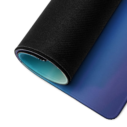 Lamborghini Revuelto Inspired Purple Blue Vaporwave Gaming Mouse Pad – Futuristic Lakeside Villa Desk Mat, Neon Night Supercar Digital Artwork