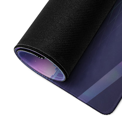 Hennessey Venom F5 Inspired Mint Green Purple Vaporwave Gaming Mouse Pad – Neon Cosmic Mountain Desk Mat, Futuristic Hypercar Digital Artwork