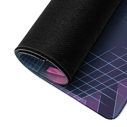 Lamborghini Countach LPI 800-4 Inspired Yellow Pink Vaporwave Gaming Mouse Pad – Neon Crystal Garage Desk Mat, Retro Futuristic Supercar Digital Artwork