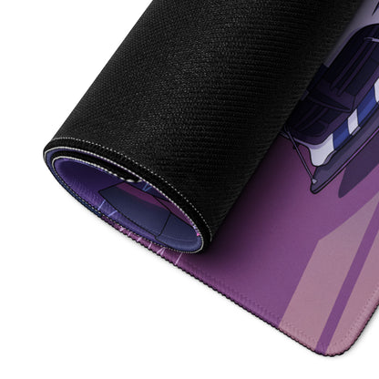 Dodge Viper ACR Inspired White Purple Vaporwave Gaming Mouse Pad – Neon Futuristic Raceway Desk Mat, Retro Synthwave Sports Car Digital Artwor