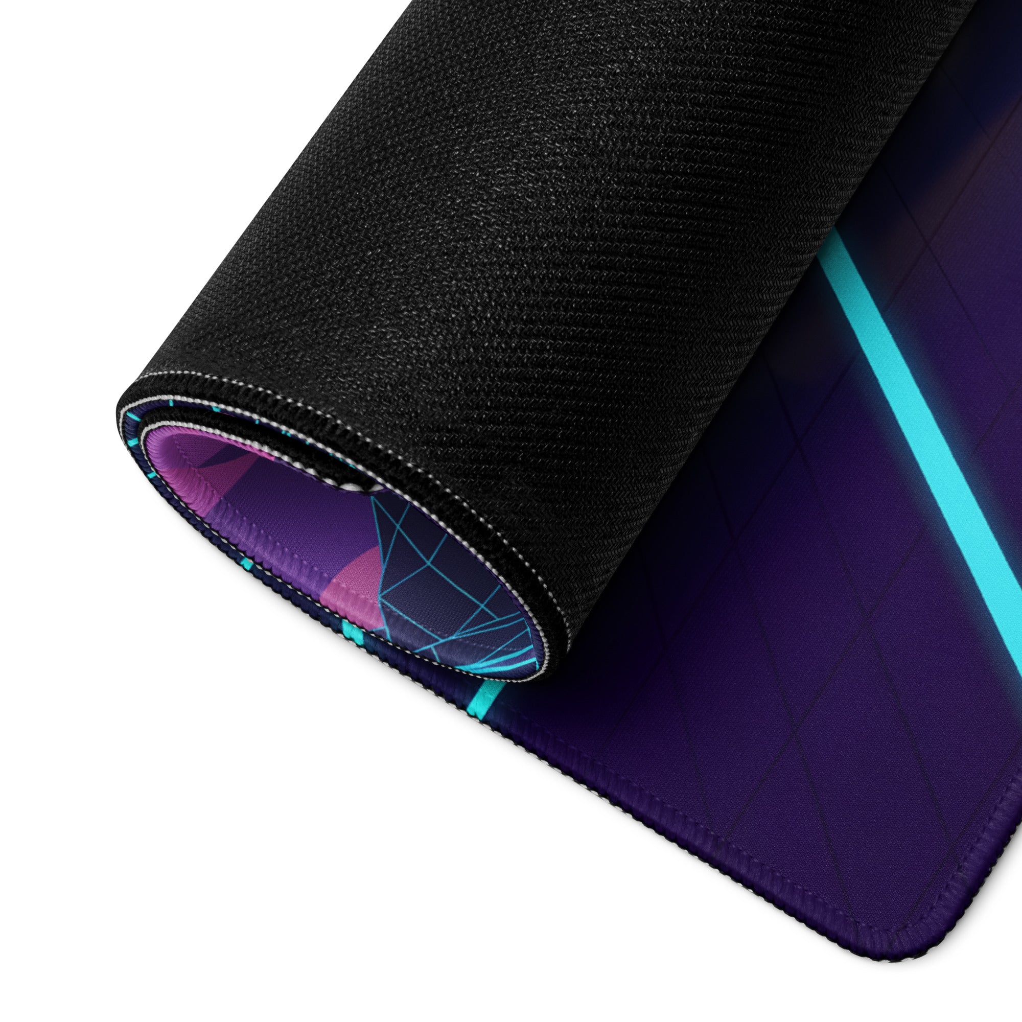 Lamborghini Revuelto Inspired Yellow Vaporwave Gaming Mouse Pad – Neon Grid Sunset Desk Mat, Retro Futuristic Synthwave Supercar Digital Art