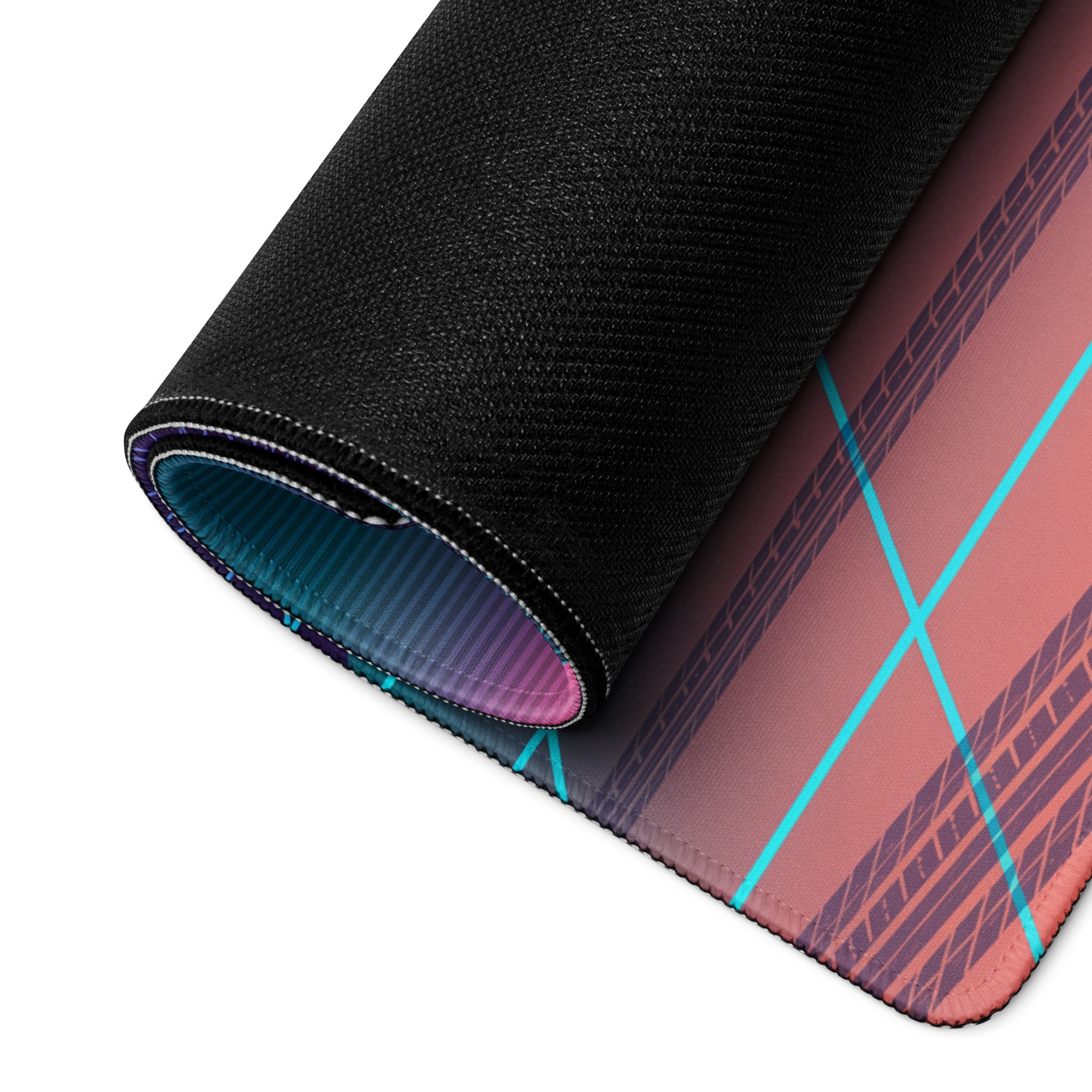 Dodge Viper ACR Inspired Orange Vaporwave Gaming Mouse Pad – Neon Grid Sunset Desk Mat, Retro Futuristic Synthwave Supercar Digital Artwork