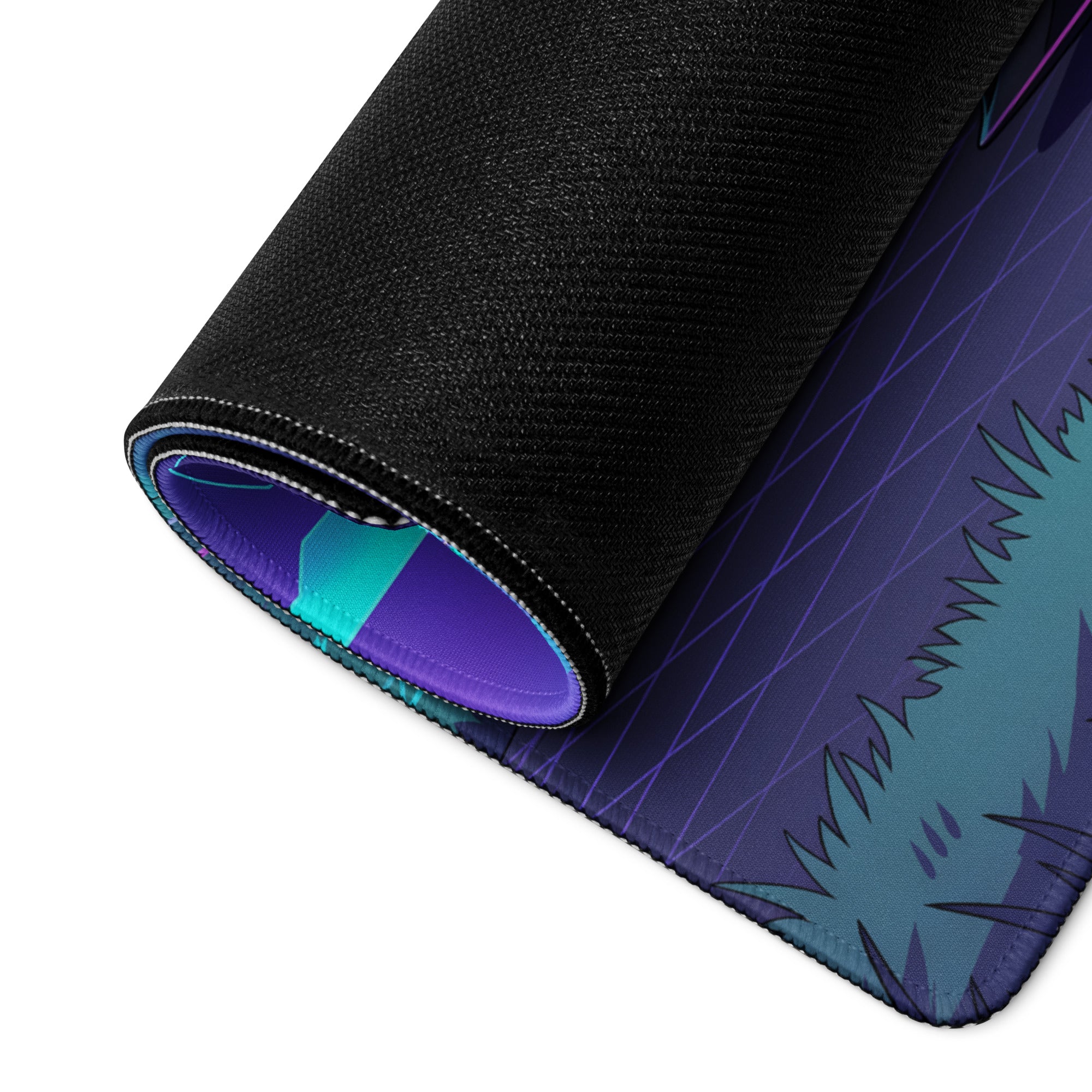 Koenigsegg Jesko Attack Inspired White Cyan Vaporwave Gaming Mouse Pad – Neon Mountain Road Desk Mat, Retro Futuristic Hypercar Digital Artwork