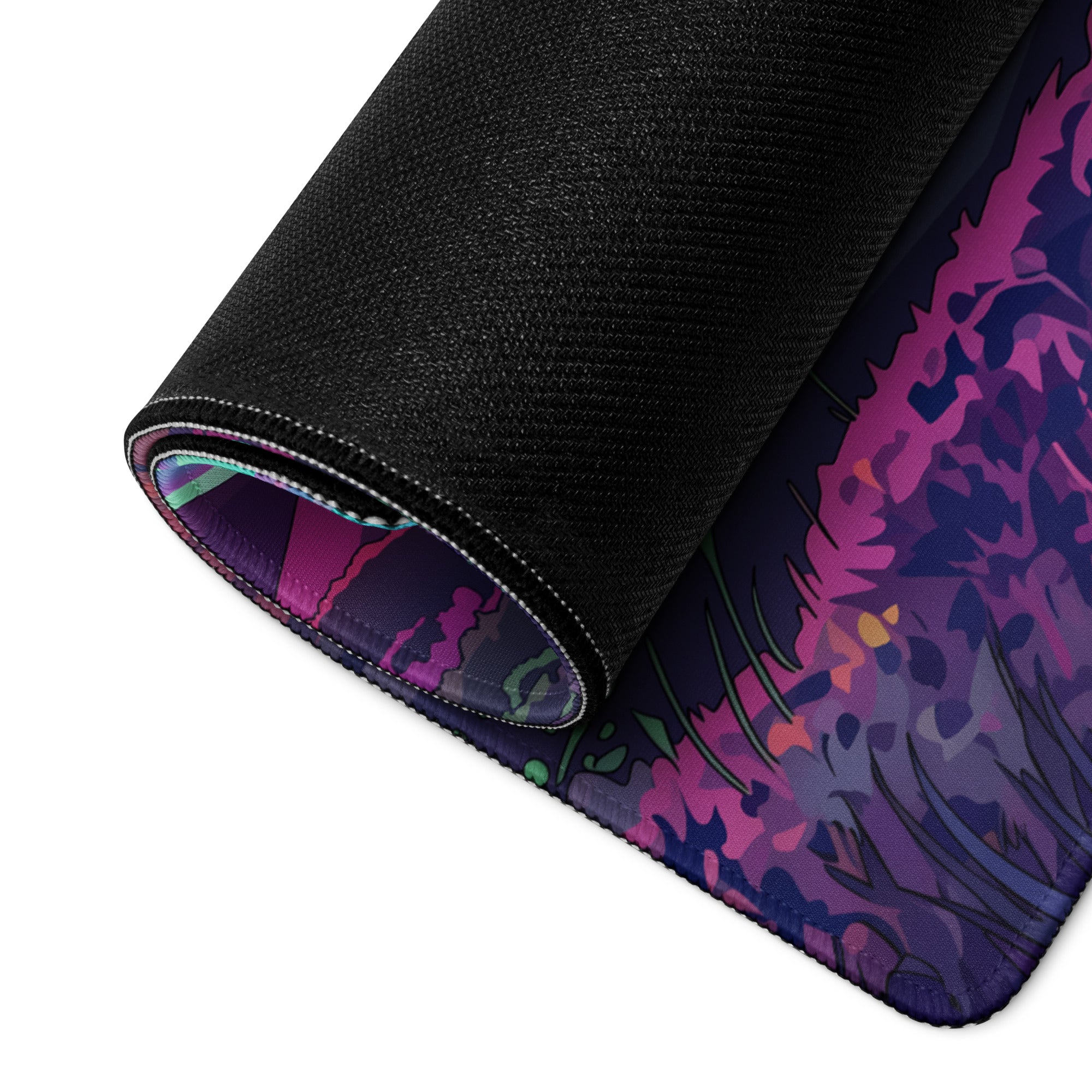 Pagani Huayra Roadster BC Inspired Silver Vaporwave Gaming Mouse Pad – Neon River Valley Desk Mat, Dreamy Retro Futuristic Hypercar Digital Art