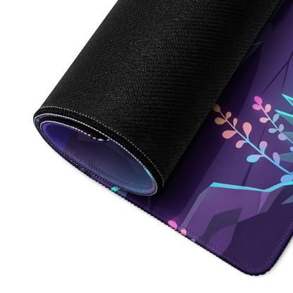 Pagani Huayra Roadster BC Inspired Silver Vaporwave Gaming Mouse Pad – Neon Desert Sunset Desk Mat, Retro Futuristic Synthwave Hypercar Digital Art