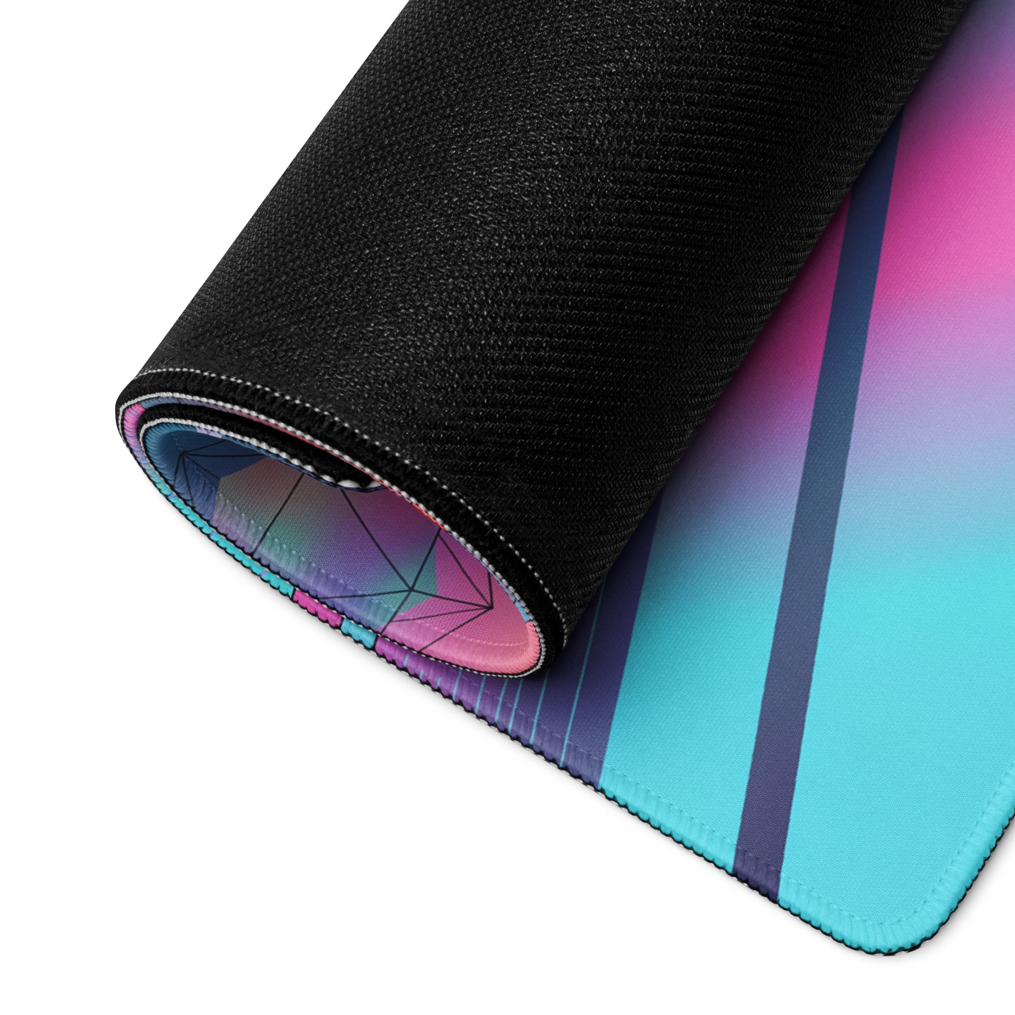 Nissan GT-R R35 Inspired Black Red Vaporwave Gaming Mouse Pad – Neon Pink Cyan Highway Desk Mat, Retro Futuristic JDM Supercar Digital Art