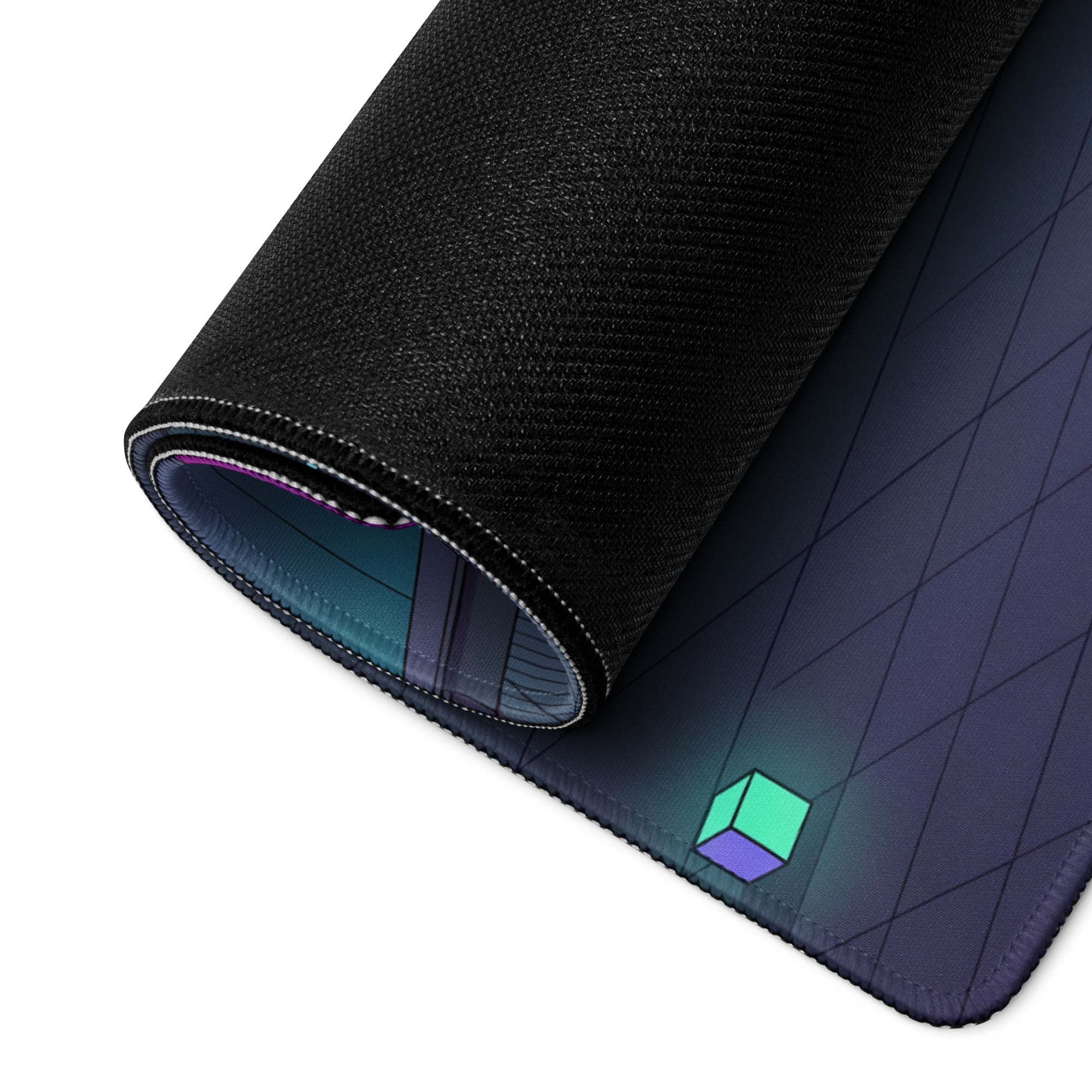 Bugatti Chiron Inspired Silver Teal Vaporwave Gaming Mouse Pad – Neon Industrial Garage Desk Mat, Moody Futuristic Hypercar Digital Art