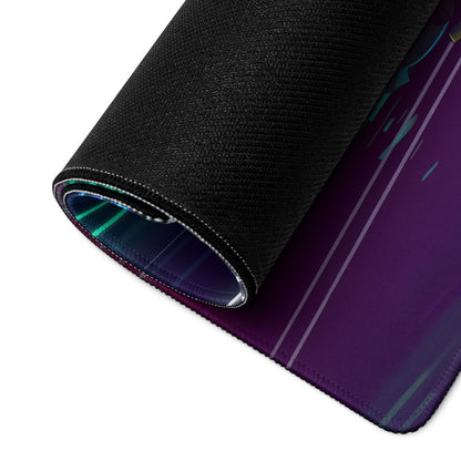 Aston Martin Valkyrie AMR Pro Inspired Teal Purple Vaporwave Gaming Mouse Pad – Neon Hypercar Desk Mat, Futuristic Cyber Racing Digital Art