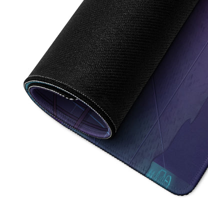 Aston Martin Valkyrie Inspired Purple Gold Vaporwave Gaming Mouse Pad – Neon Futuristic Garage Desk Mat, Cyberpunk Hypercar Digital Art