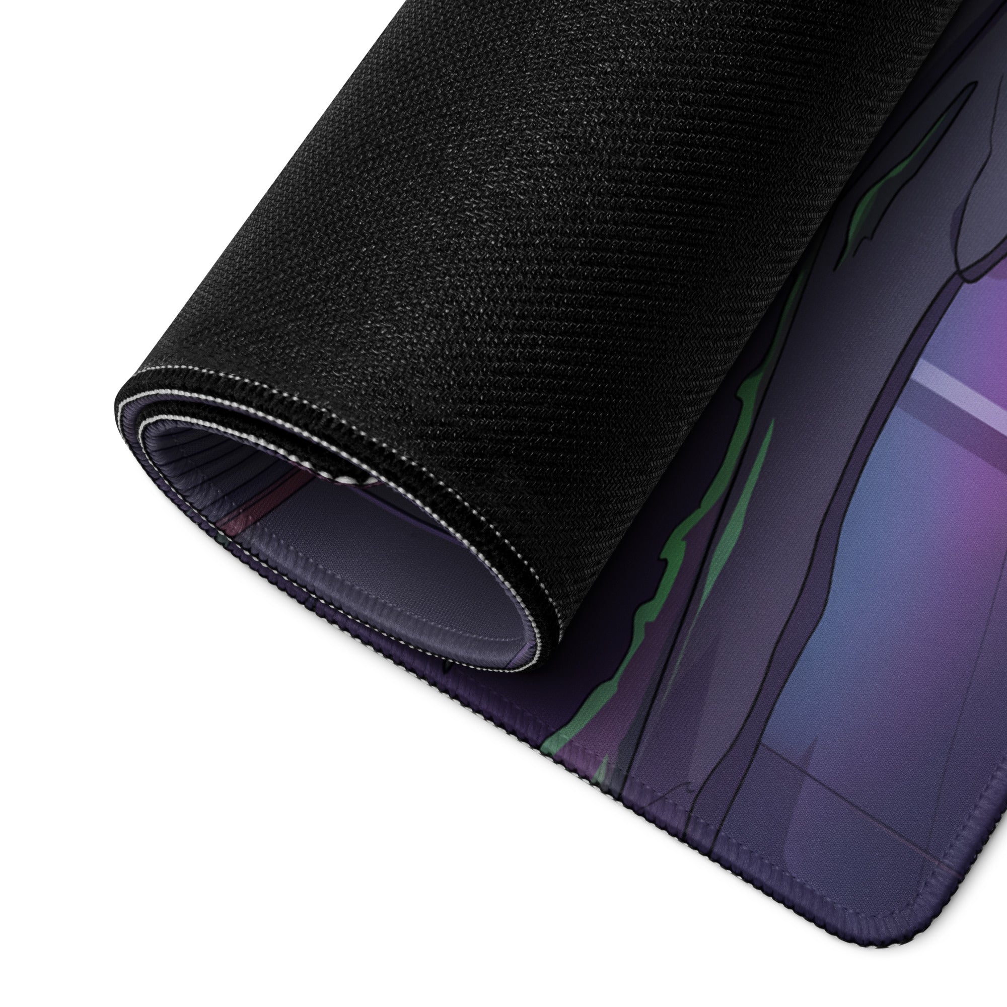 Lamborghini Huracán STO Inspired Gray Purple Vaporwave Gaming Mouse Pad – Neon Industrial Alley Desk Mat, Cyberpunk Supercar Digital Art