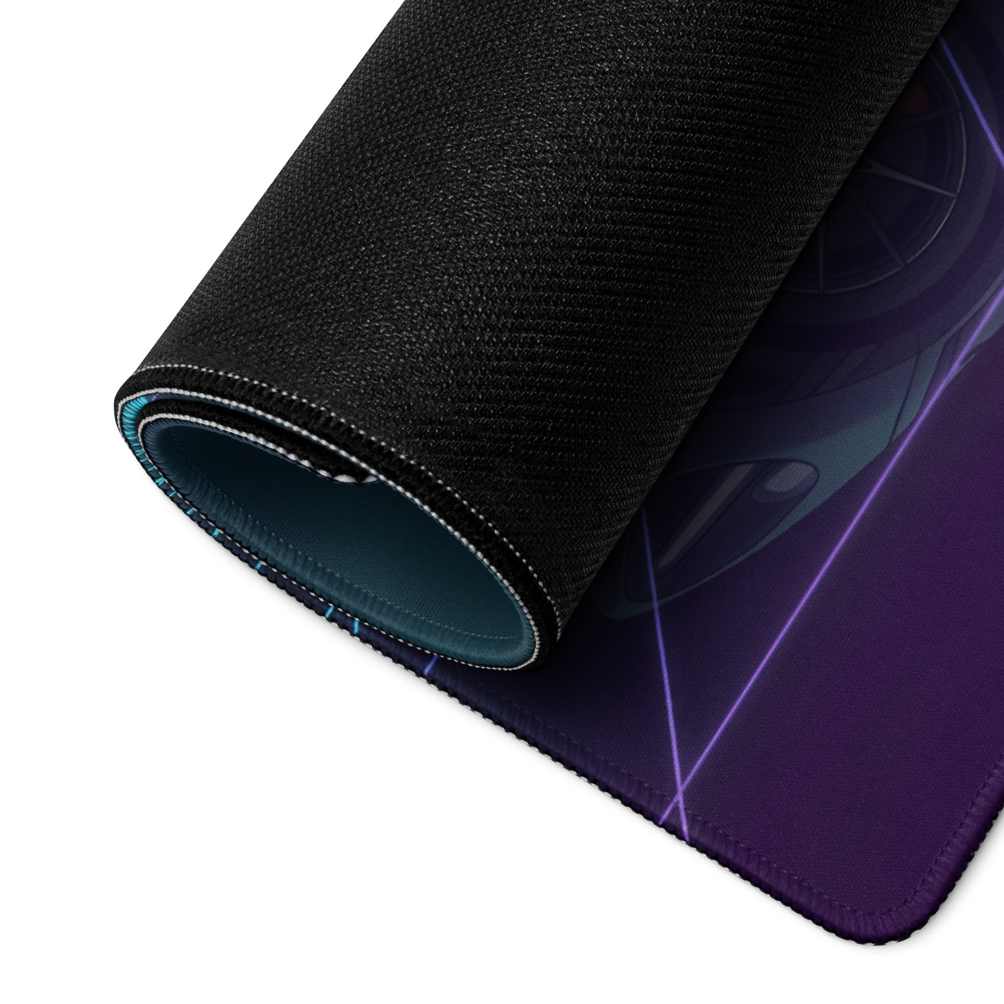 McLaren 720S Inspired Gray Teal Vaporwave Gaming Mouse Pad – Neon Retro Grid Desk Mat, Futuristic Supercar Digital Art with Sunset Reflection