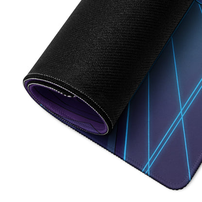 Ford GT Inspired White Gold Vaporwave Gaming Mouse Pad – Neon Cyber Forest Desk Mat, Retro Futuristic Supercar Cityscape Digital Art