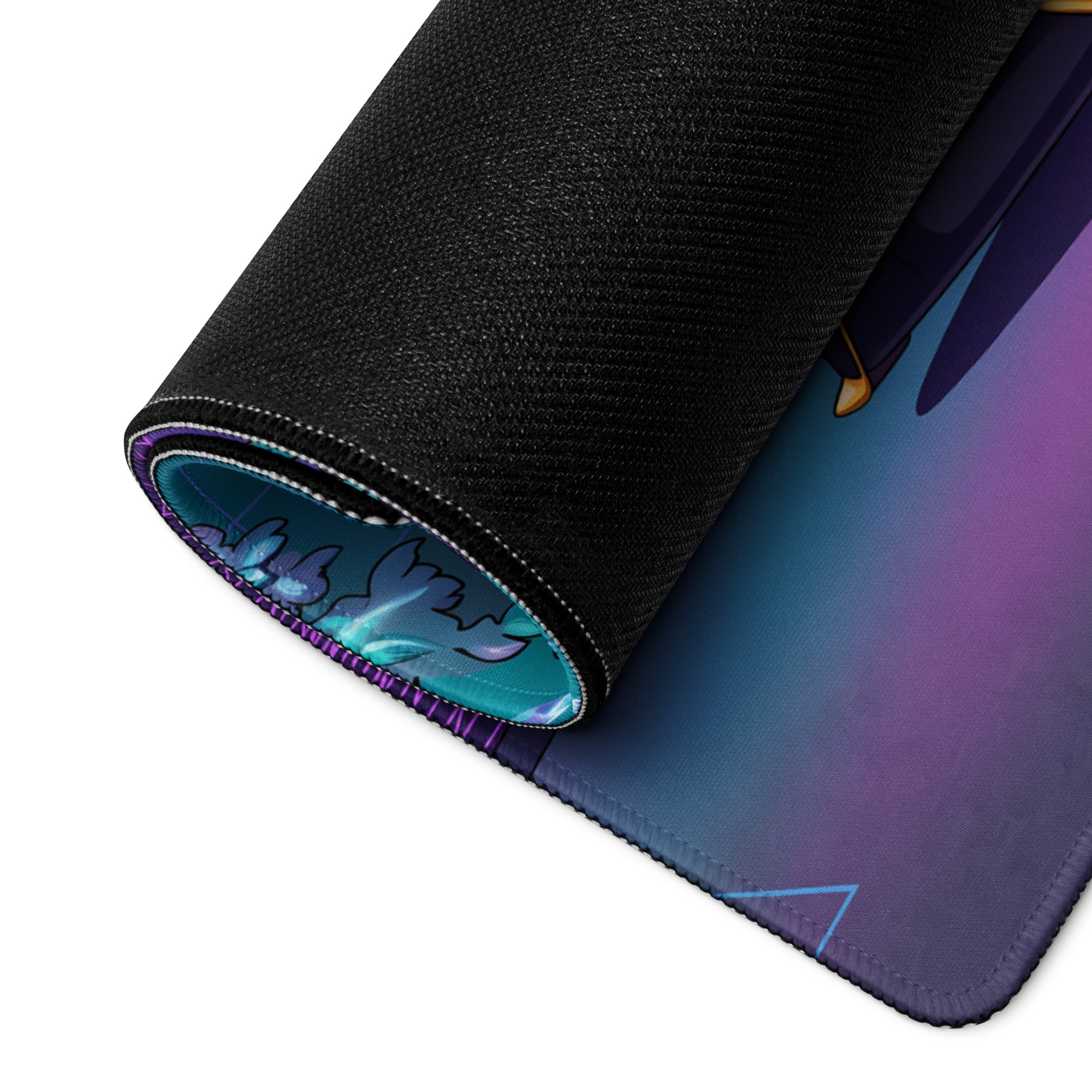 McLaren 765LT Spider Inspired Yellow Purple Vaporwave Gaming Mouse Pad – Neon Retro Grid Desk Mat, Futuristic Supercar Cityscape Digital Art