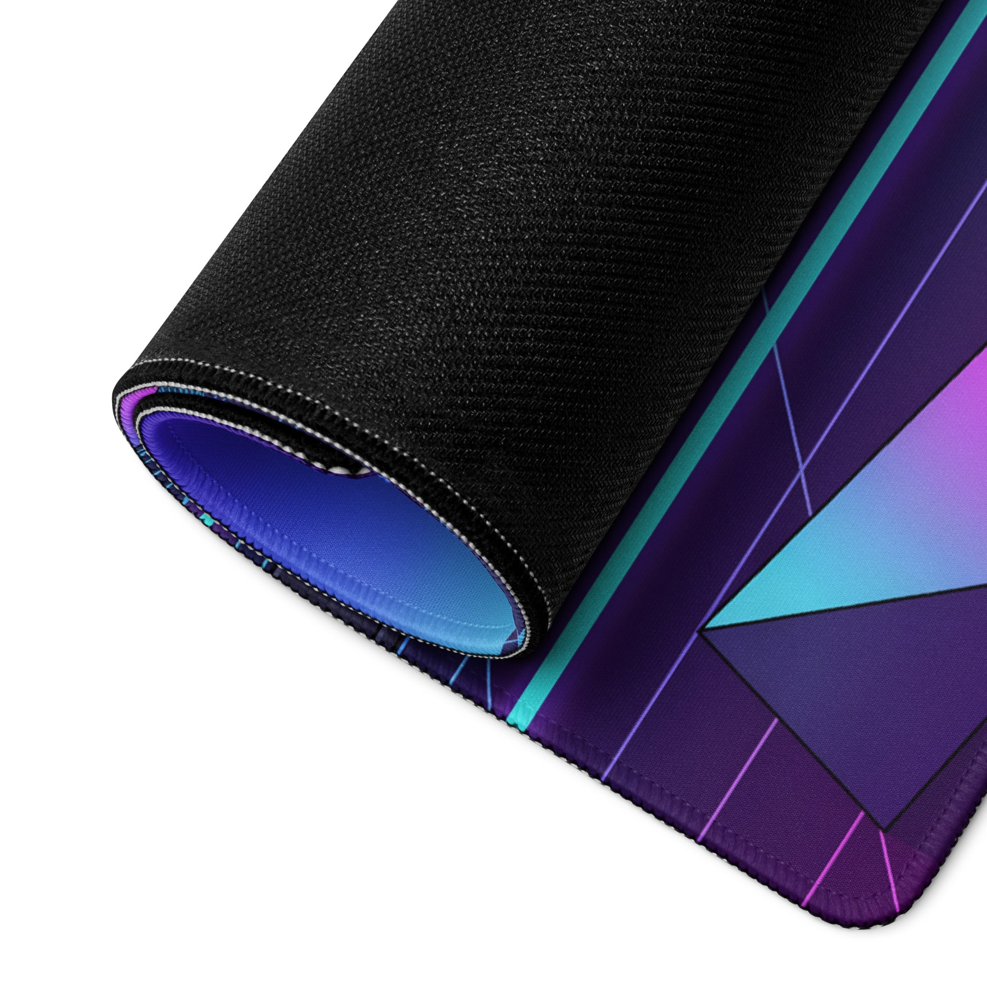 Mercedes-AMG F1 W14 Inspired Black Teal Vaporwave Gaming Mouse Pad – Neon Retro Grid Desk Mat, Futuristic Formula Racing Digital Artwork