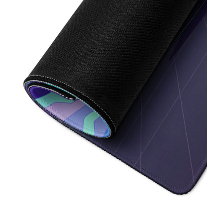 Aston Martin Vulcan Inspired Purple Cyan Vaporwave Gaming Mouse Pad – Neon Desert Highway Desk Mat, Retro Futuristic Hypercar Digital Artwork