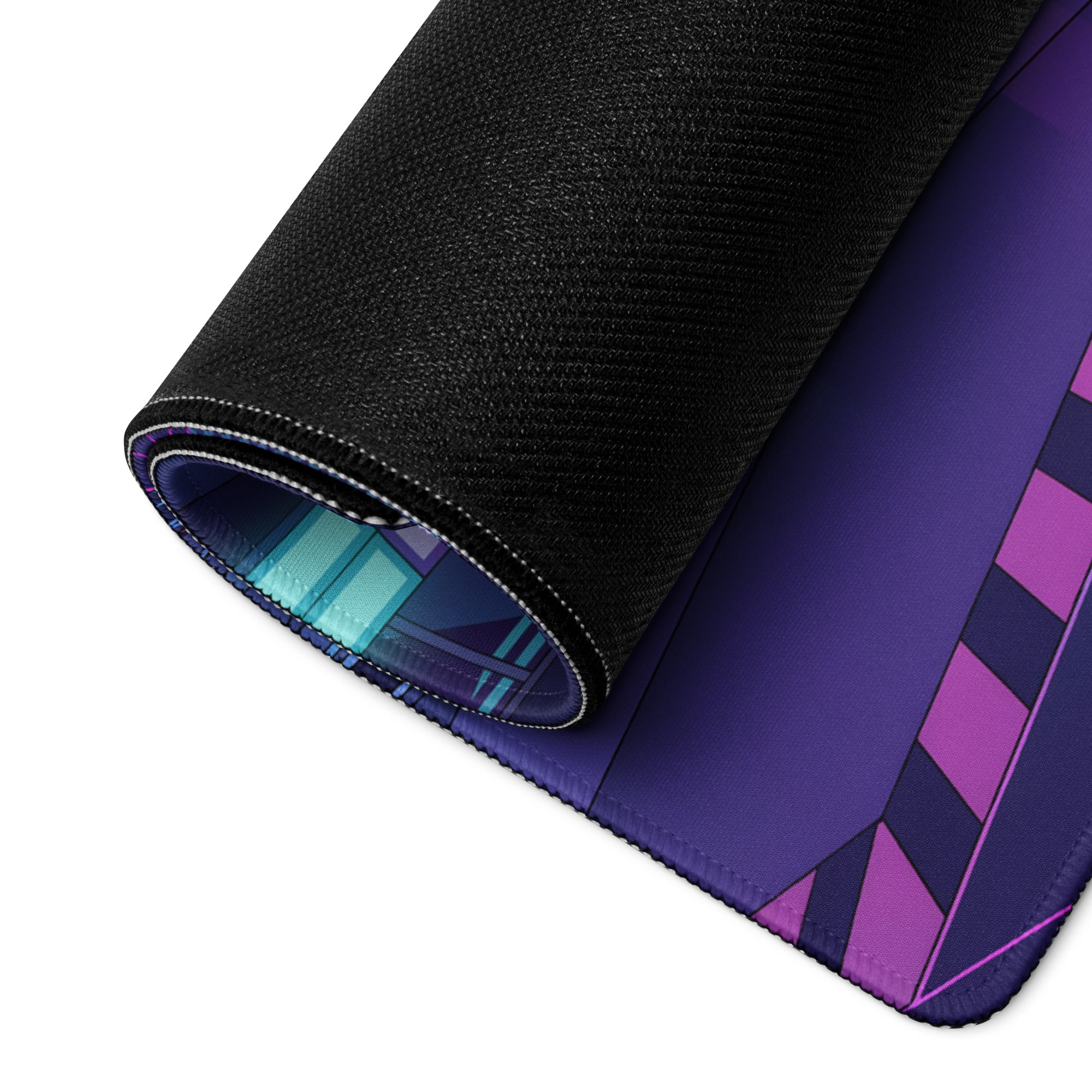 Porsche 911 GT3 RS Inspired Silver Purple Vaporwave Gaming Mouse Pad – Neon Cyber Garage Desk Mat, Retro Futuristic Supercar Digital Artwork