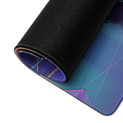 Ferrari SF90 XX Stradale Inspired Purple Cyan Vaporwave Gaming Mouse Pad – Neon Sunset Garage Desk Mat, Retro Futuristic Race Car Digital Artwork