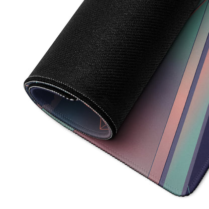 Ford GT Mk IV Inspired Silver Teal Vaporwave Gaming Mouse Pad – Neon Retro Highway Desk Mat, Futuristic Mountain Sunset Supercar Digital Art