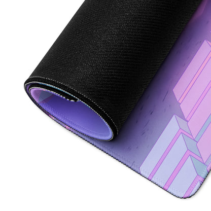 Porsche 911 GT3 RS Inspired Teal Purple Vaporwave Gaming Mouse Pad – Neon Sunset Grid Desk Mat, Retro Futuristic Synthwave Sports Car Art