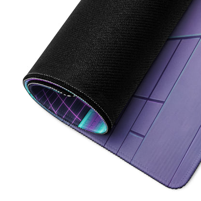 Pagani Zonda Inspired White Purple Vaporwave Gaming Mouse Pad – Neon Cyber Garage Desk Mat, Retro Futuristic Italian Supercar Digital Art