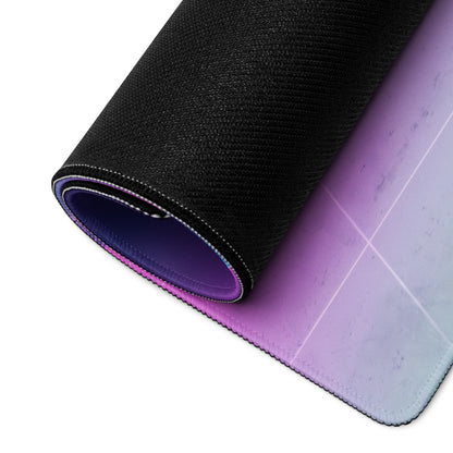 Bugatti Chiron Inspired White Pink Vaporwave Gaming Mouse Pad – Neon Sunset Grid Desk Mat, Retro Futuristic Luxury Hypercar Digital Artwork