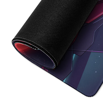 Ferrari 499P Inspired Red Purple Vaporwave Gaming Mouse Pad – Neon Retro Racing Garage Desk Mat, Futuristic Le Mans Hypercar Digital Artwork
