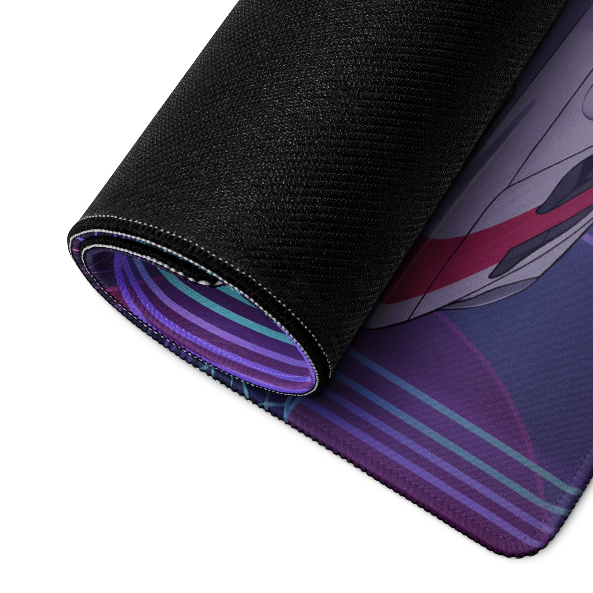 Porsche 911 GT3 RS Inspired White Red Vaporwave Gaming Mouse Pad – Neon Grid Mountain Desk Mat with Retro Futuristic Arches and Synthwave Racing Art