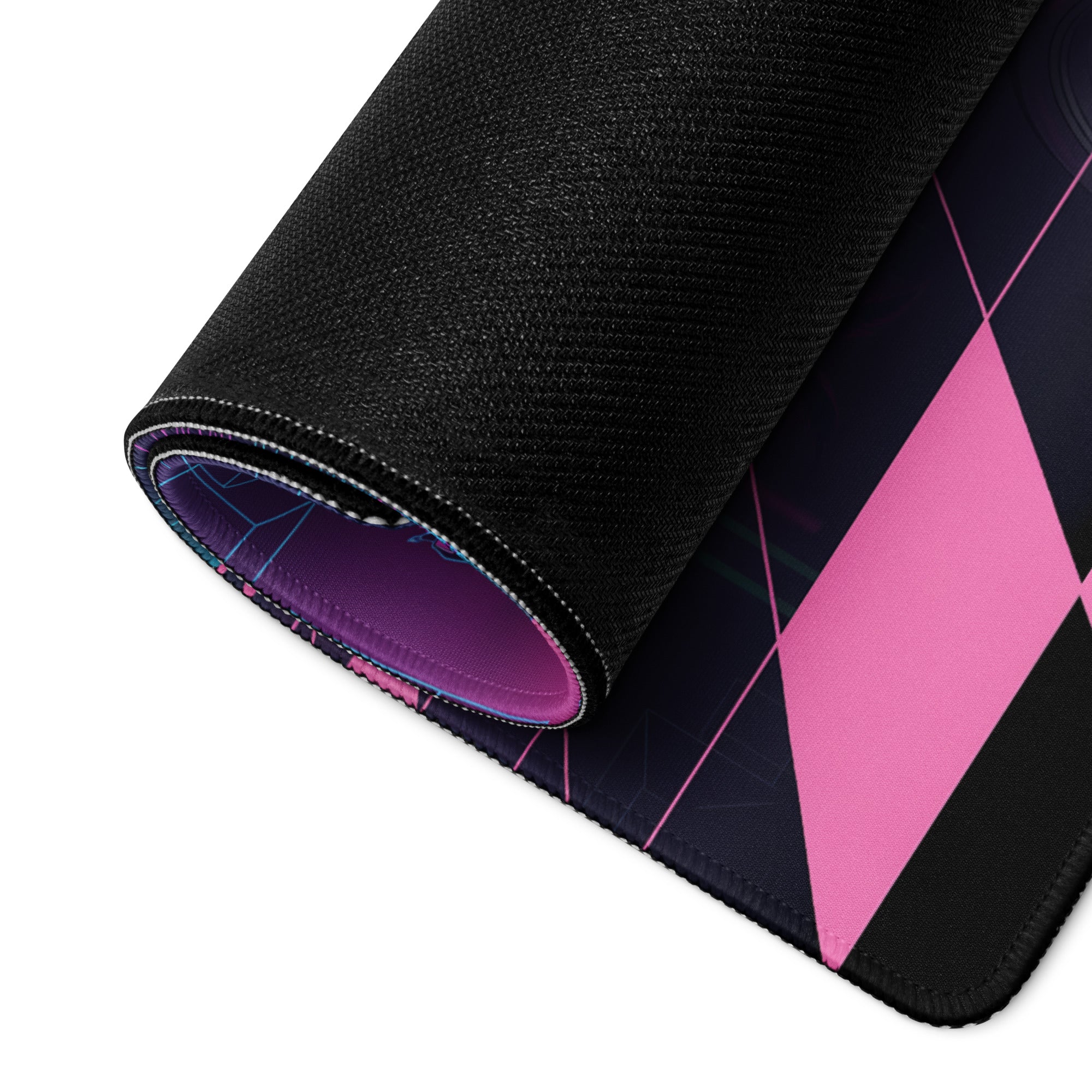 Ducati Superleggera Inspired Purple Pink Vaporwave Gaming Mouse Pad – Neon Cyberpunk City Desk Mat, Retro Futuristic Superbike Digital Artwork