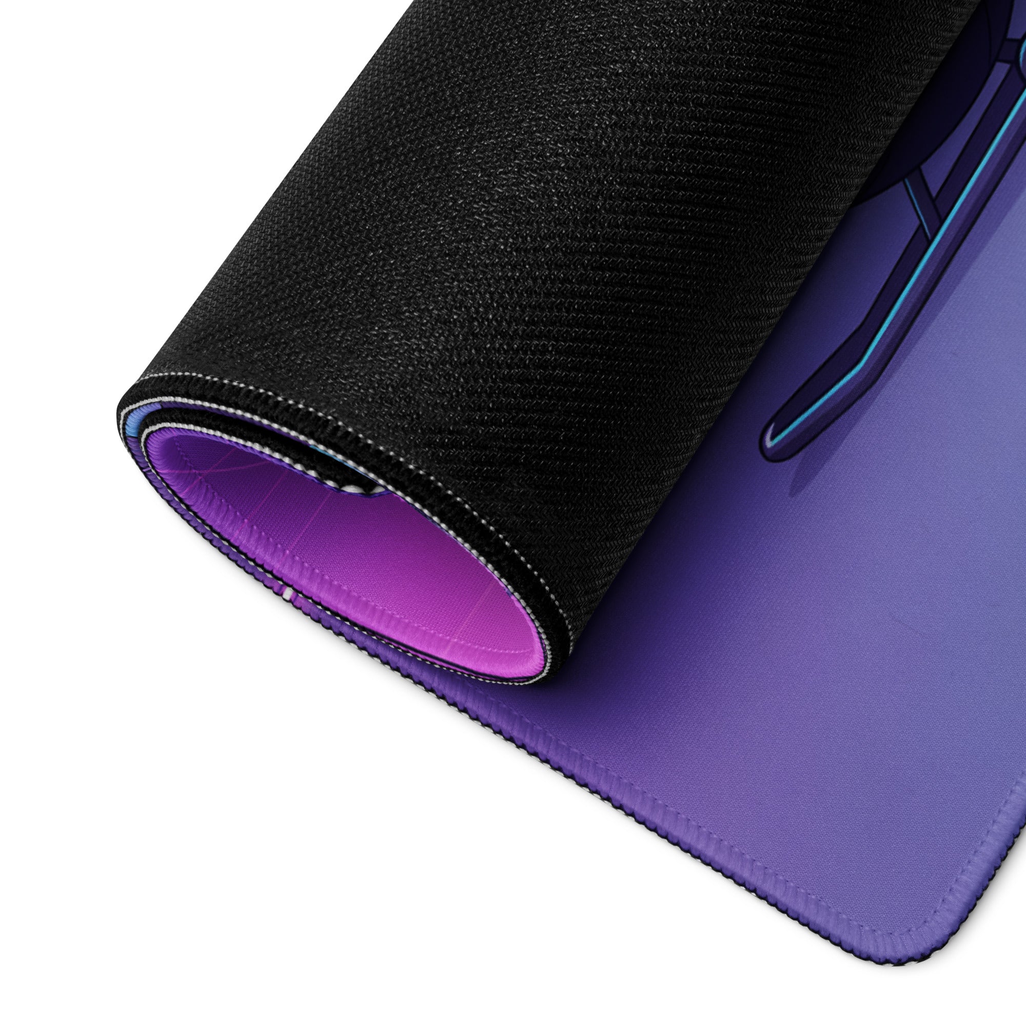 Ducati Panigale V4 Inspired Teal Purple Vaporwave Gaming Mouse Pad – Neon Sunset Racetrack Desk Mat, Retro Futuristic Superbike Digital Artwork