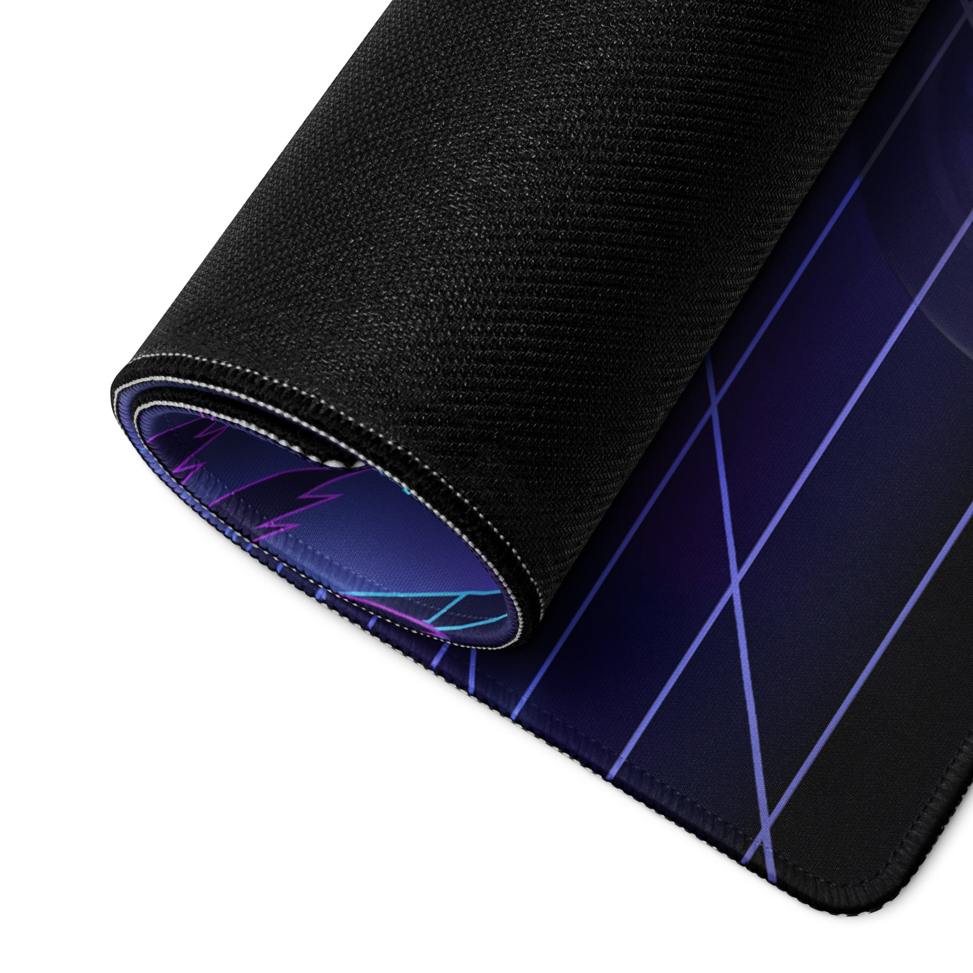 Aprilia RSV4 Xtrenta Inspired Silver Purple Vaporwave Gaming Mouse Pad – Neon Retro Grid Desk Mat, Futuristic Superbike Cityscape Digital Artwork