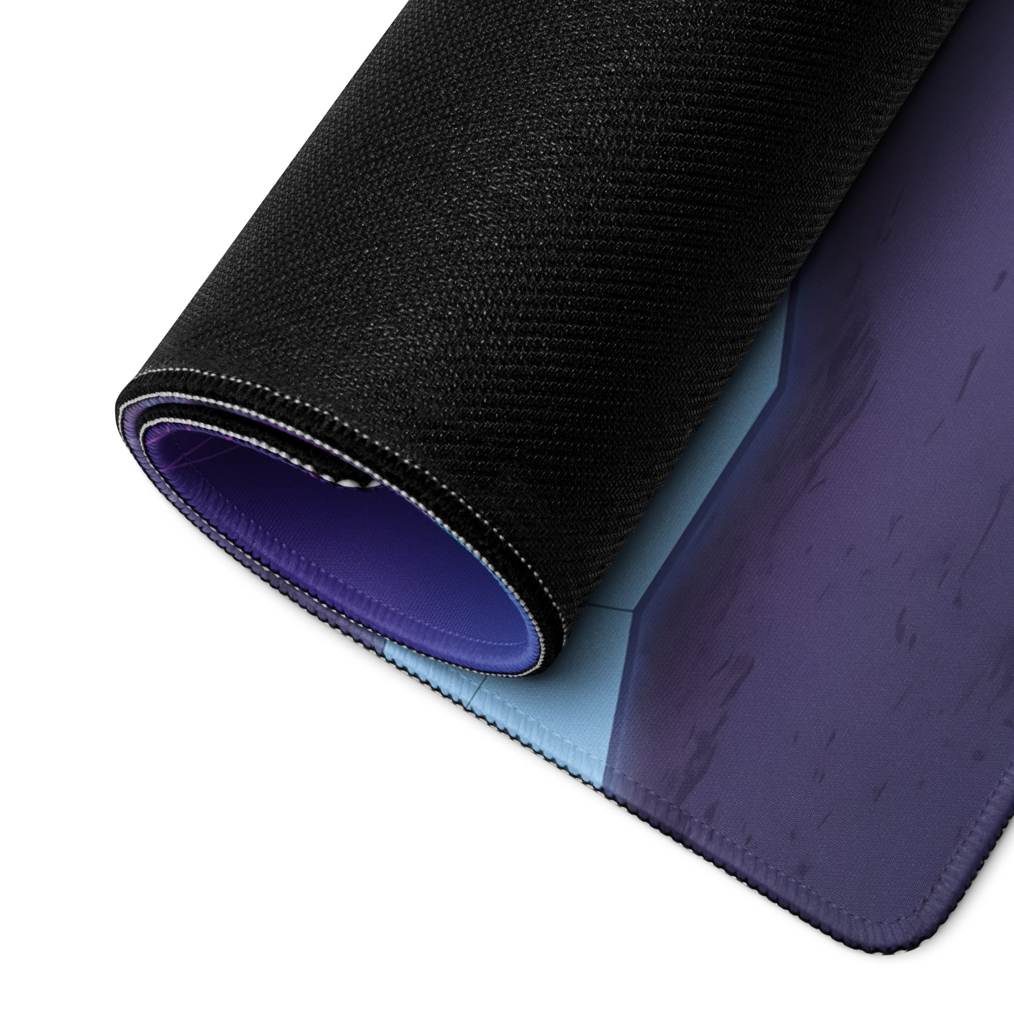 BMW S 1000 RR Inspired White Purple Vaporwave Gaming Mouse Pad – Neon Cyber City Desk Mat, Futuristic Superbike Digital Artwork