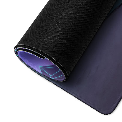 BMW S1000RR Inspired Teal Purple Vaporwave Gaming Mouse Pad – Neon Grid Mountain Showroom Desk Mat, Futuristic Superbike Digital Artwork