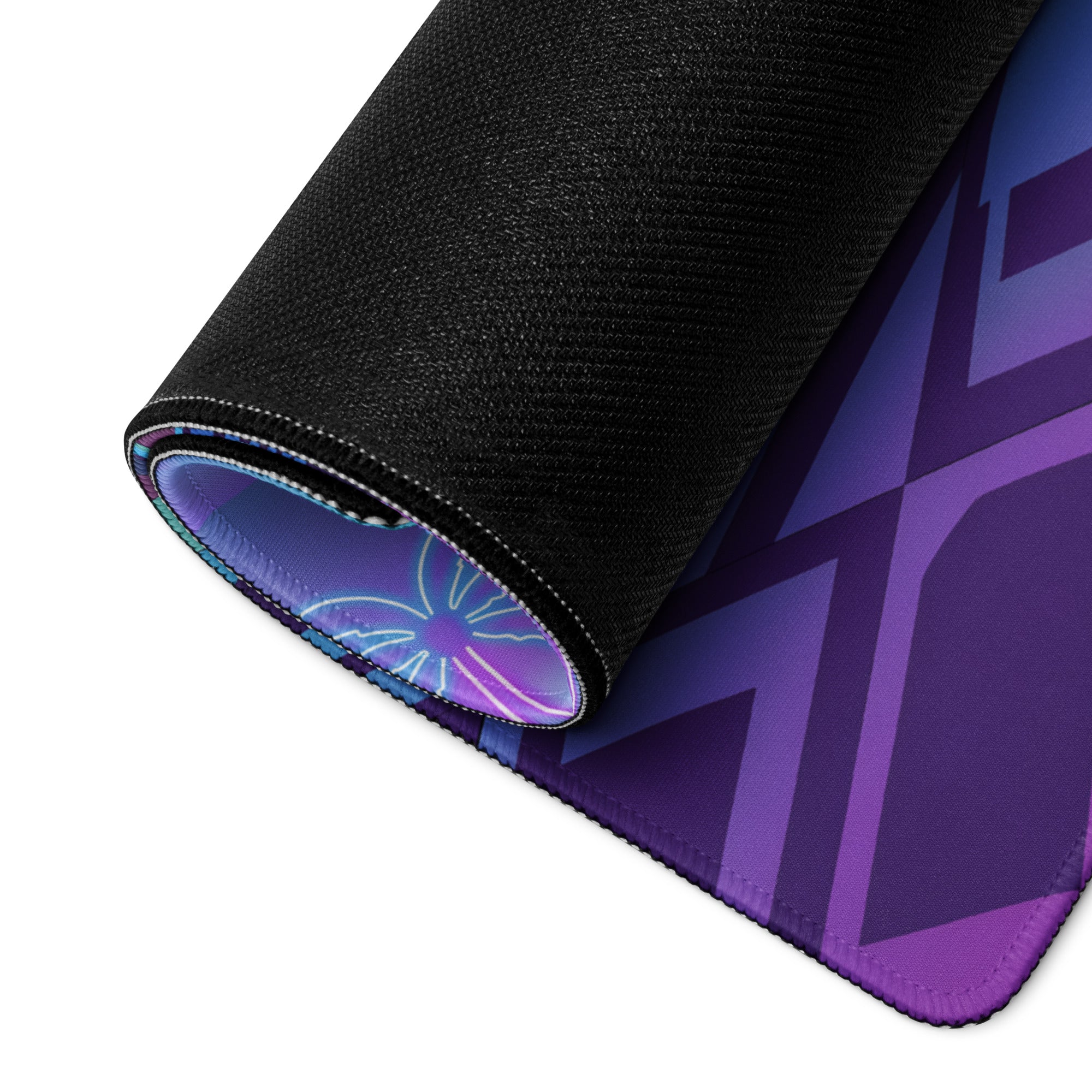 Honda CBR1000RR-R Fireblade Inspired Red Blue Vaporwave Gaming Mouse Pad – Neon Pyramid Raceway Desk Mat, Retro Futuristic Superbike Digital Artwork