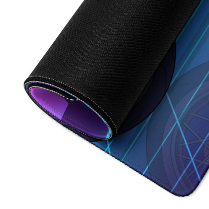 Ducati Streetfighter V4 Inspired Teal Purple Vaporwave Gaming Mouse Pad – Neon Palm Grid Desk Mat, Retro Futuristic Synthwave Naked Bike Art