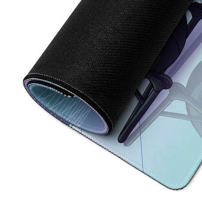 Aprilia RSV4 Xtrenta Inspired Purple Copper Vaporwave Gaming Mouse Pad – Neon Coastal Grid Desk Mat, Retro Futuristic Synthwave Superbike Art