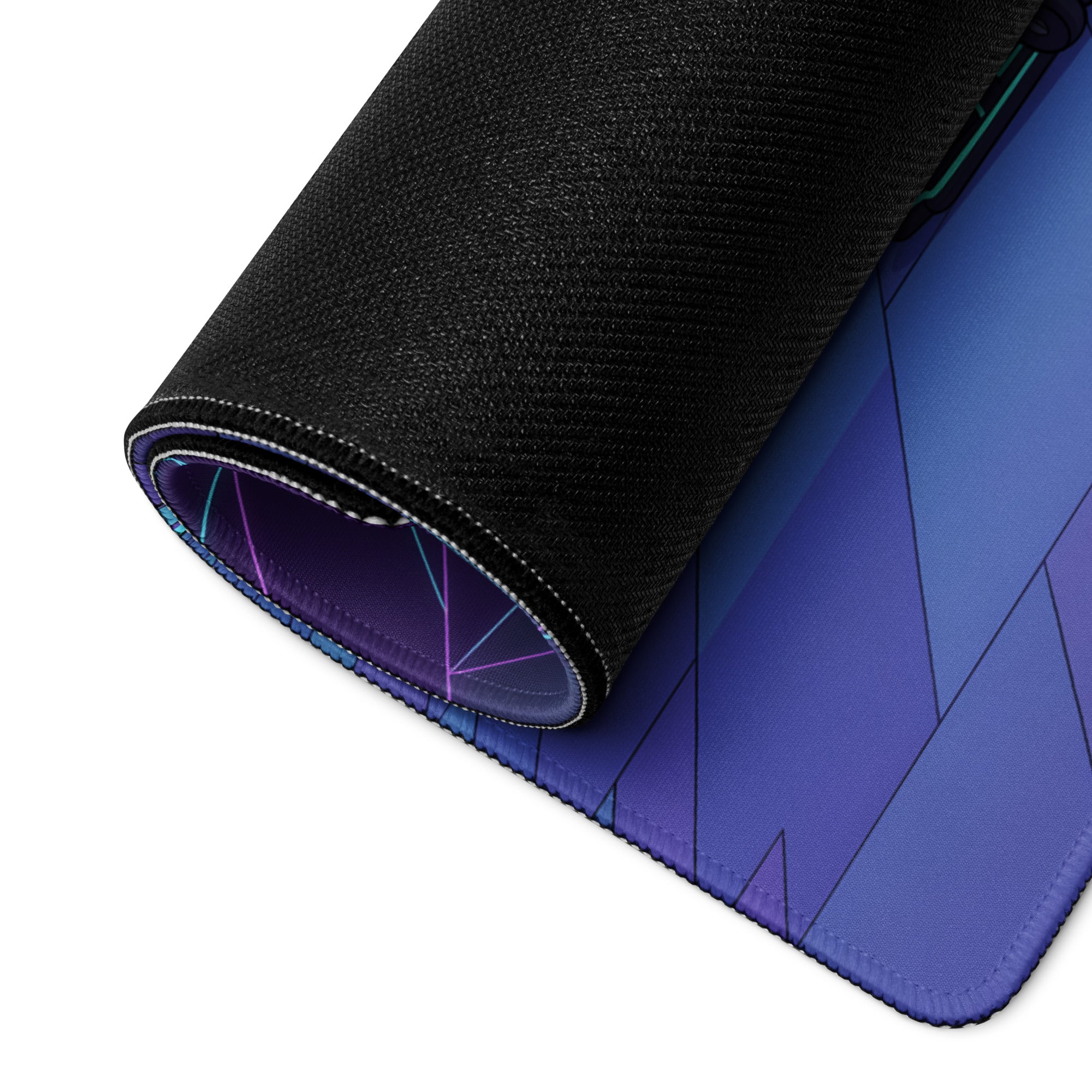 Yamaha R7 Inspired Black Blue Vaporwave Gaming Mouse Pad – Neon Cyber City Desk Mat, Futuristic Synthwave Sportbike Digital Art