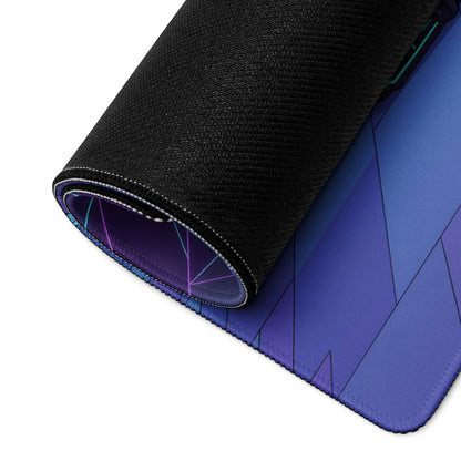 Yamaha R7 Inspired Black Blue Vaporwave Gaming Mouse Pad – Neon Cyber City Desk Mat, Futuristic Synthwave Sportbike Digital Art