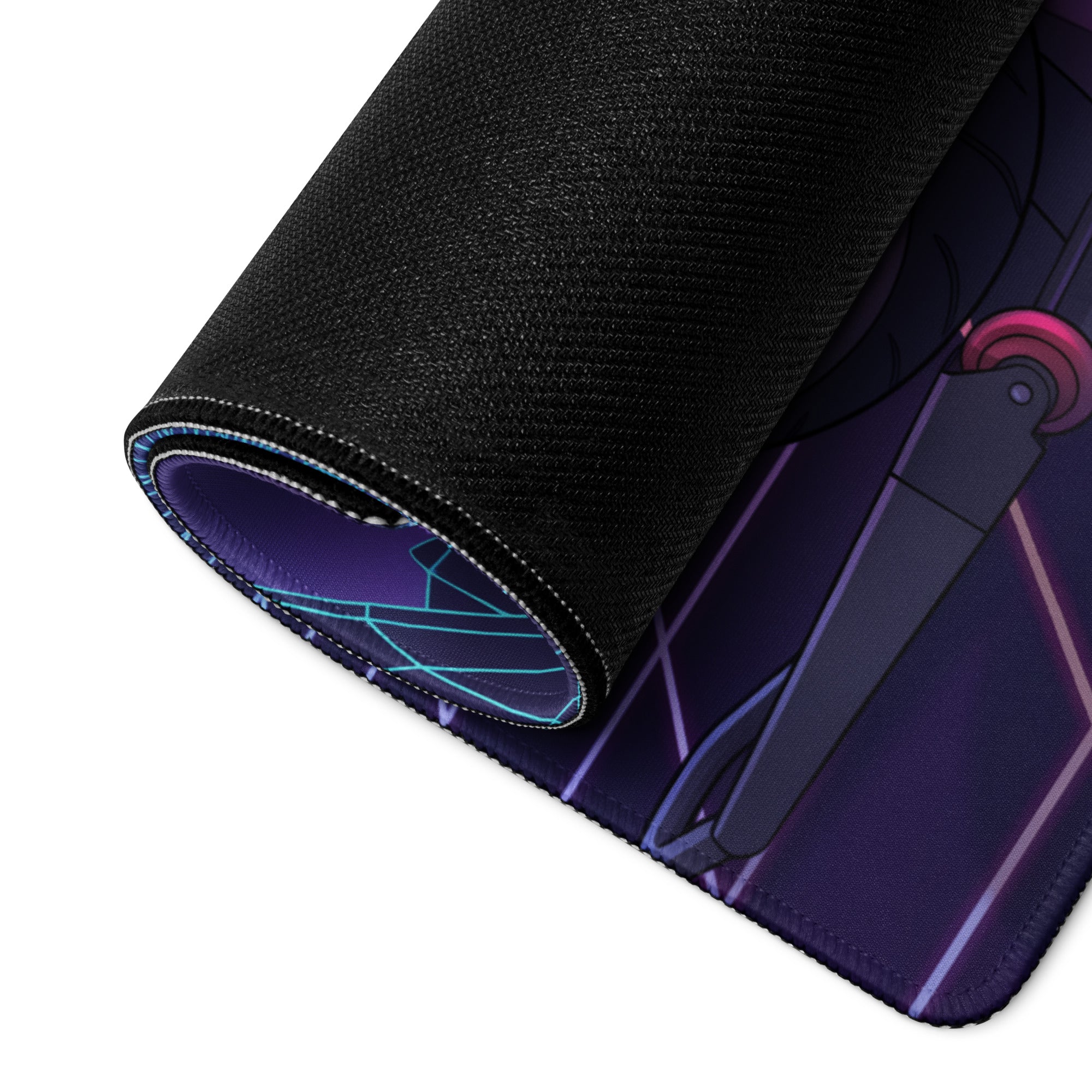 MV Agusta Superveloce Inspired Magenta Vaporwave Gaming Mouse Pad – Neon Grid Desk Mat, Retro Futuristic Synthwave Motorcycle Digital Art