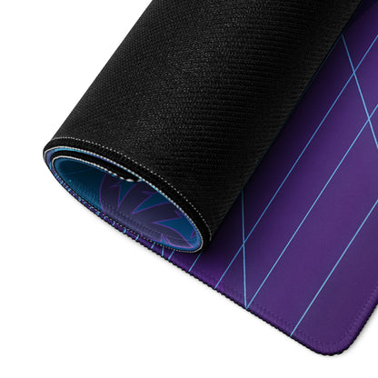 Ducati Superleggera V4 Inspired Red Blue Vaporwave Gaming Mouse Pad – Neon Atlantis Grid Desk Mat, Retro Futuristic Synthwave Motorcycle Digital Art