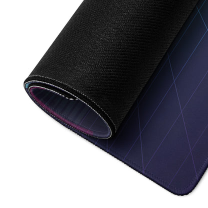Triumph Speed Triple 1200 RR Inspired Silver Purple Vaporwave Gaming Mouse Pad – Neon Cyber City Desk Mat, Futuristic Synthwave Motorcycle Digital Art
