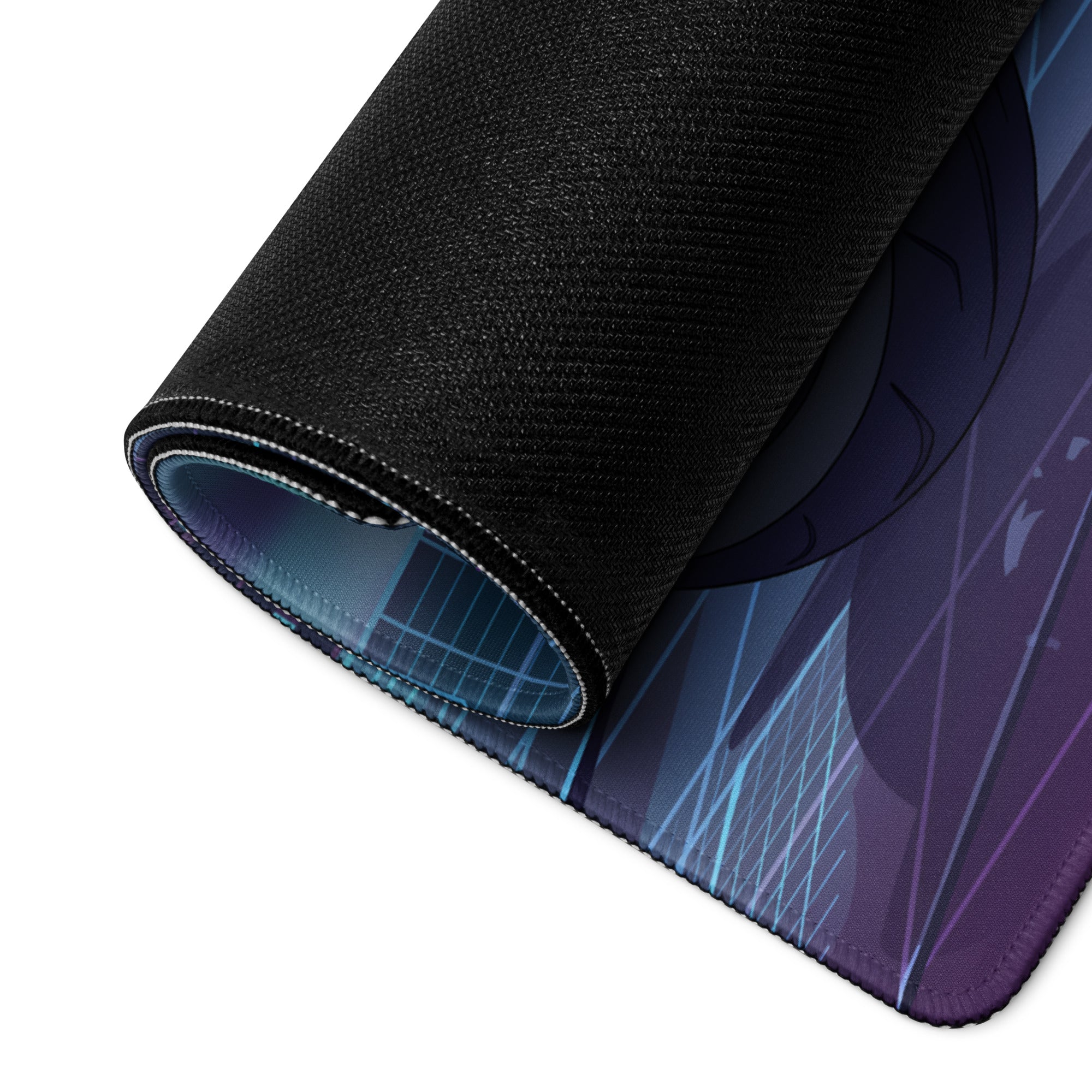 Sportster S Inspired White Blue Vaporwave Gaming Mouse Pad – Neon Cyber Garage Desk Mat, Futuristic Cruiser Motorcycle Digital Art
