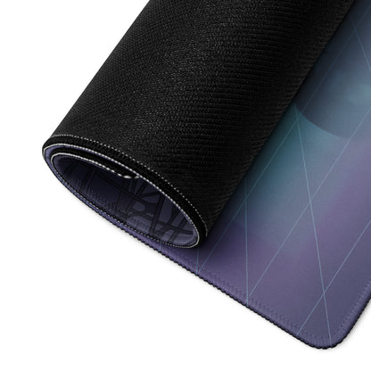Royal Enfield Concept KX Inspired Blue Purple Vaporwave Gaming Mouse Pad – Moody Neon Garage Desk Mat, Retro Futuristic Bobber Motorcycle Digital Art
