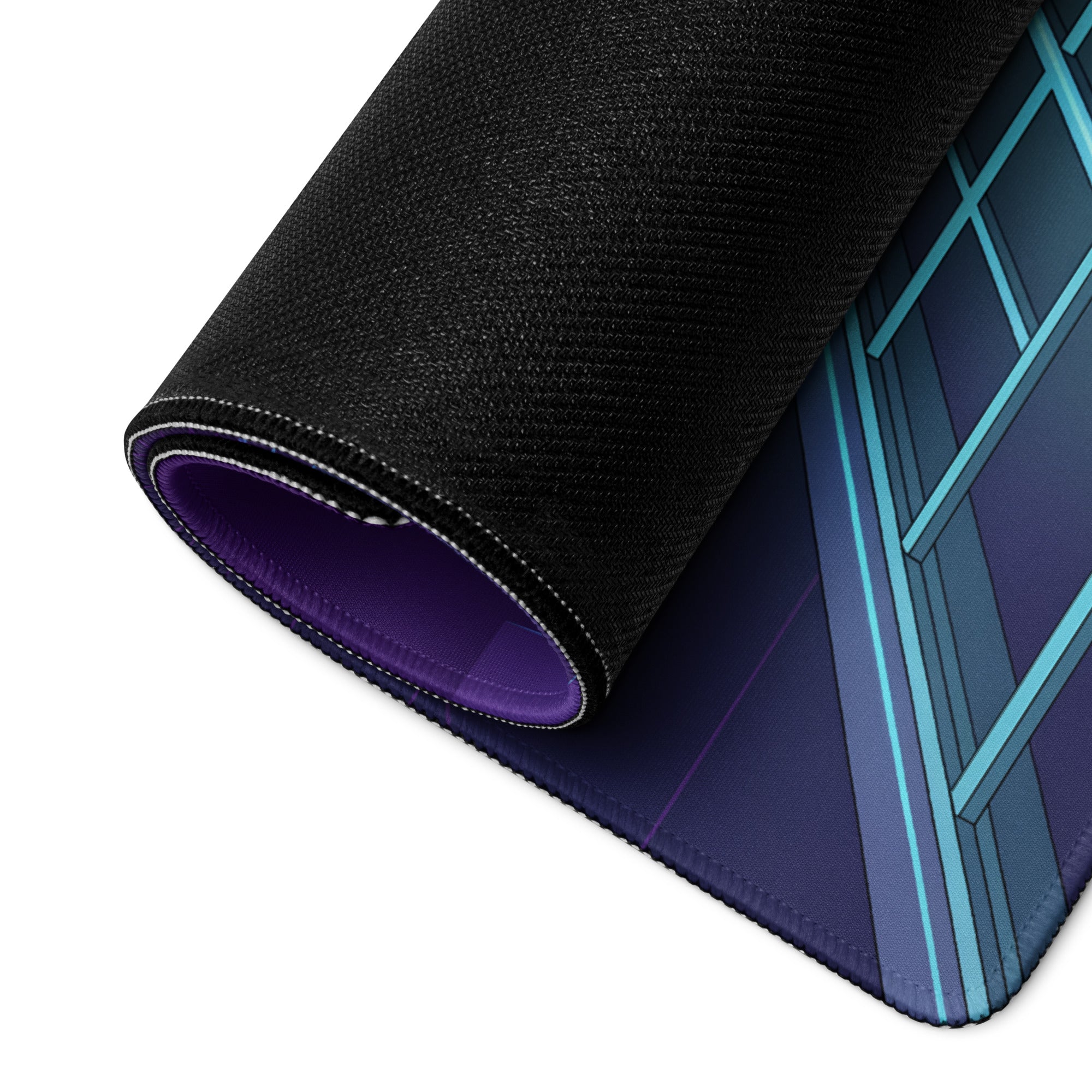 BMW M1000RR Inspired White Teal Vaporwave Gaming Mouse Pad – Neon Cyber City Desk Mat, Retro Futuristic Synthwave Sportbike Digital Art