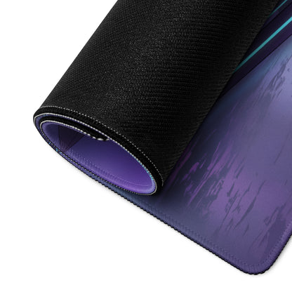 Ducati Streetfighter V4S Inspired White Purple Vaporwave Gaming Mouse Pad – Neon Grid Dreamscape Desk Mat, Retro Futuristic Superbike Digital Art