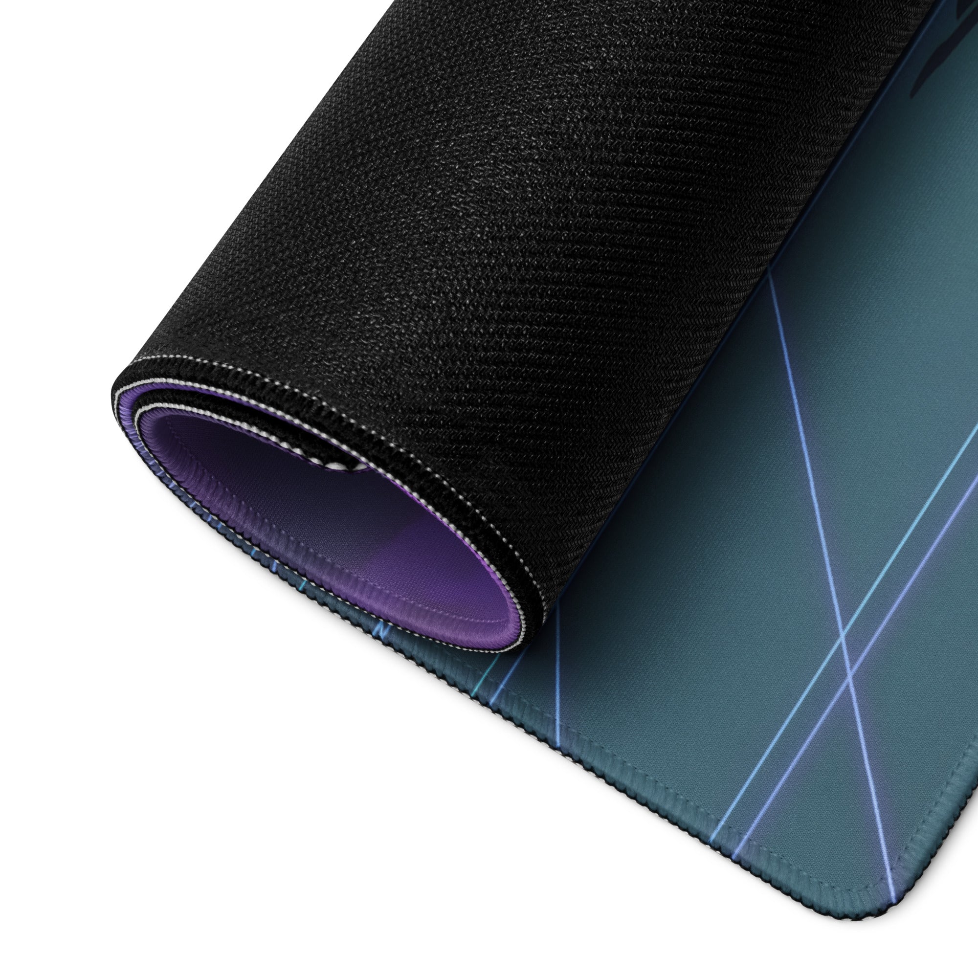 BMW M1000RR Inspired Green Purple Vaporwave Gaming Mouse Pad – Neon Grid Desk Mat, Moody Retro Futuristic Sportbike Digital Art